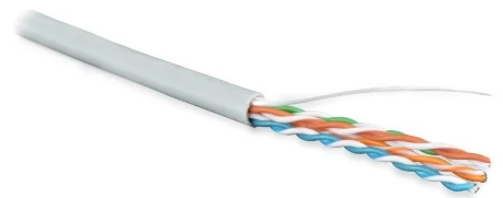 Витая пара UTP U/UTP категория 5e 4 пары 24 AWG одножильный LSZH серый (305м) (42045) Hyperline