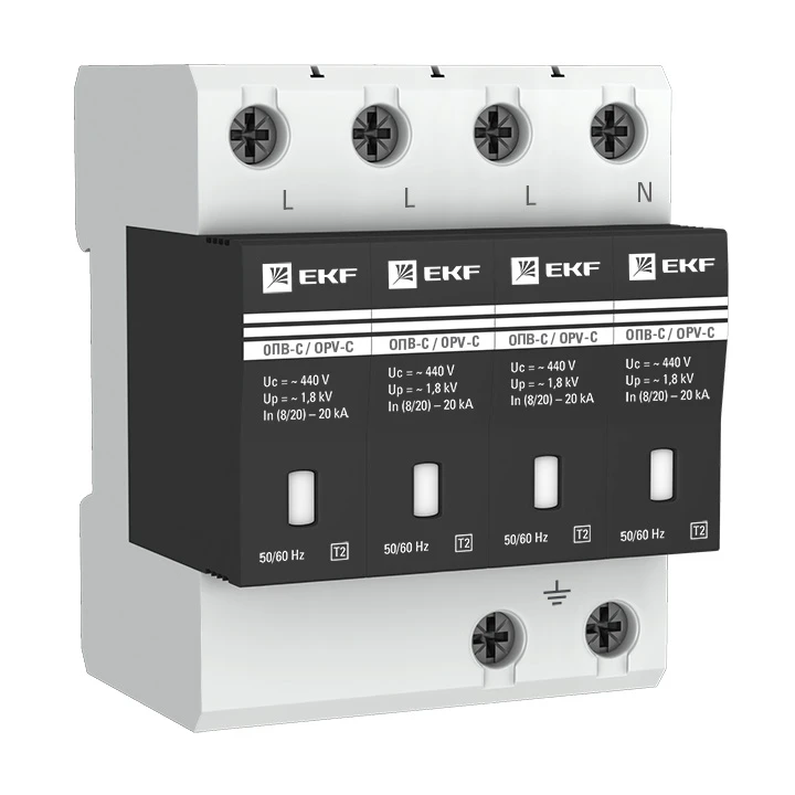 Ограничитель перенапряжения импульсный ОПВ-C/4п In20кА 400В EKF opv-c4