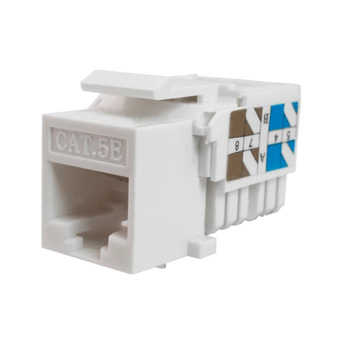 Keystone Jack 8P8C (RJ-45), UTP, Cat.5e. инструментальная заделка, белый SUPRLAN 10-0313