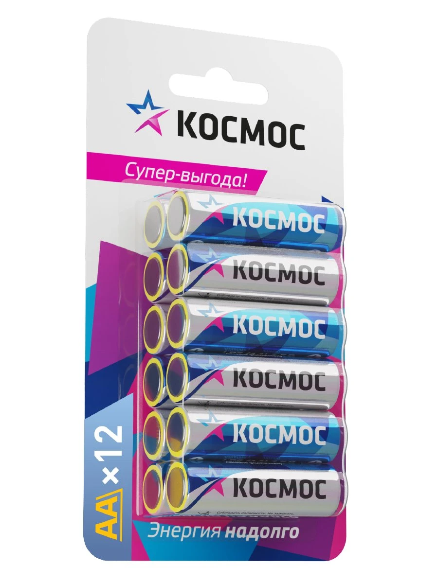 Элемент питания LR6 (AA) 1.5V Alkaline 12BL, КОСМОС Космос KOCLR6BL12