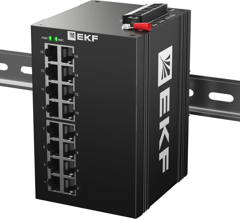 Коммутатор промышленный управляемый уровня L2 ML2-16GT, 16 портов 10/100/1000Base-T(X) RJ45, монтаж на динрейку TSX EKF EKF TSX-ML2-16GT