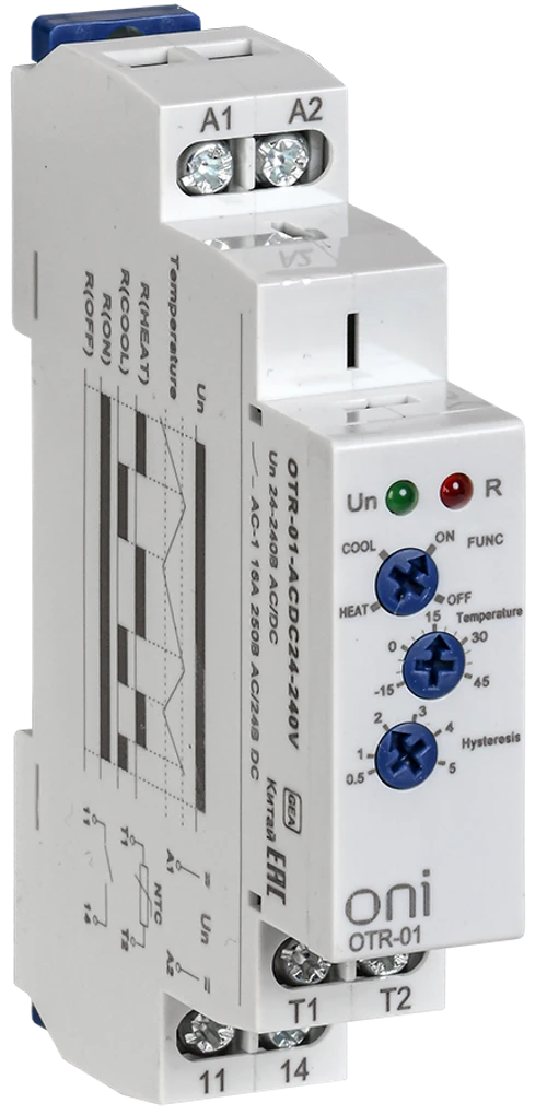 Реле температурное OTR-01 1 конт. 24-240В AC/DC ONI OTR-01-ACDC24-240V