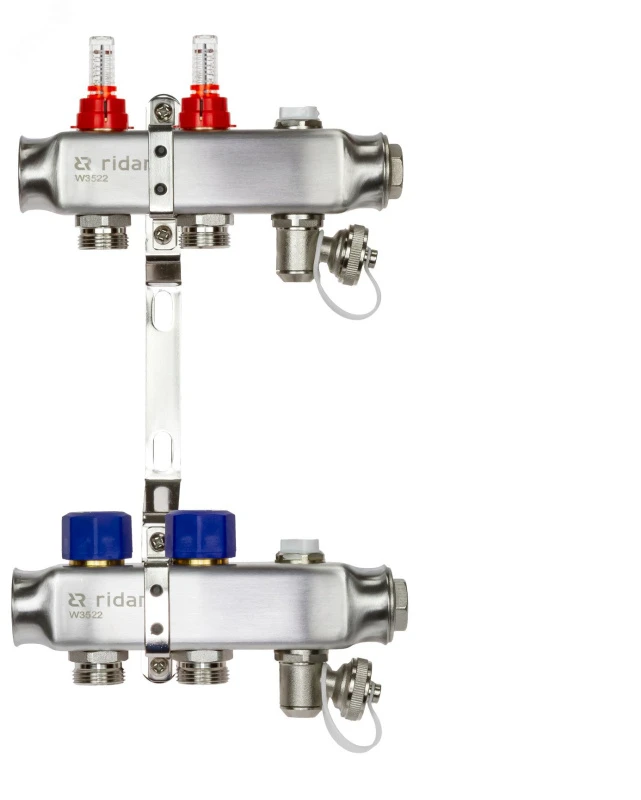 Коллекторная группа SSM-2RF set 2 контура 1' x 3/4' с расходомерами и кронштейнами Ридан 088U0952R 088U0952R