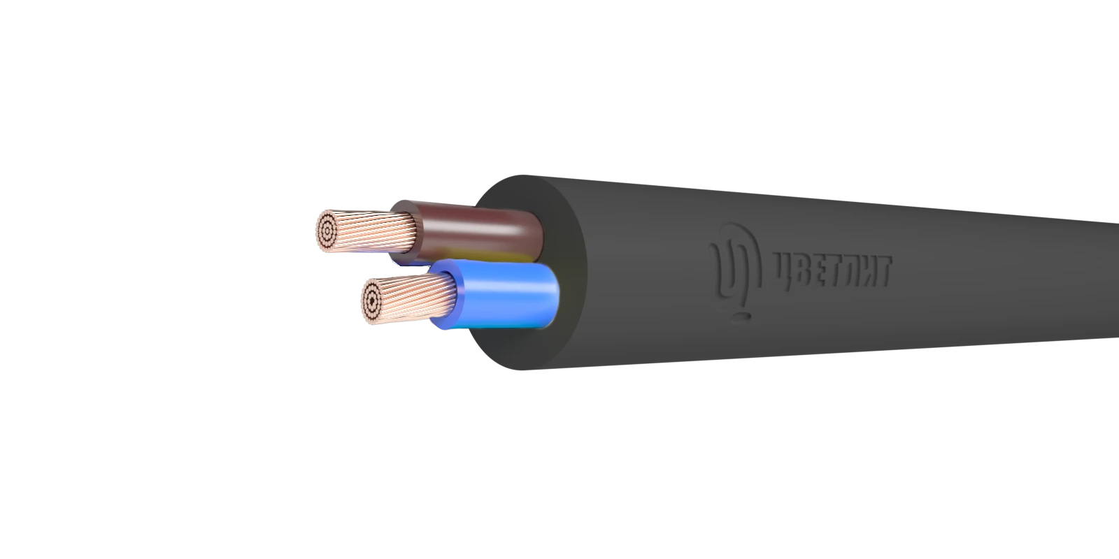 Провод ПВС 2х1.5 черный ТРТС Цветлит КЗ 00-00008344
