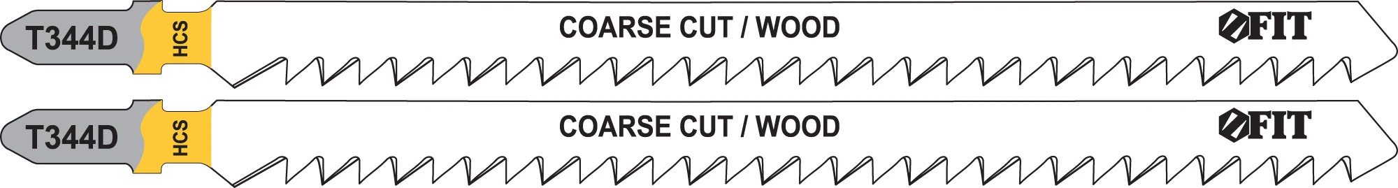 Полотна по дереву, HCS, разведенные, шлифованные зубья 151/126/4 мм (T344D), 2 шт FIT 40942