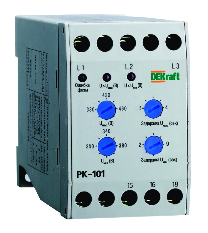 Реле контроля фаз РК-101 380В тип 01 DEKraft 23300DEK