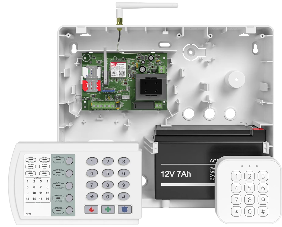 Прибор охранно-пожарный Контакт GSM-14А v.2 в корпусе под АКБ 7 Ач с microUSB Ритм 102910402